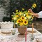 6pcs Sunflower Artificial Flowers Bouquets with Fake Yellow Tulips